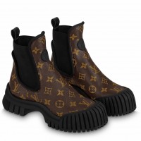 Louis Vuitton Ruby Flat Ankle Boots In Monogram Canvas