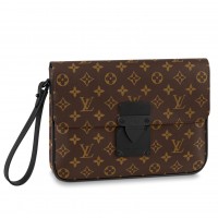 Louis Vuitton S Lock A4 Pouch In Monogram Macassar Canvas M80560