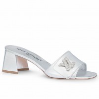 Louis Vuitton Shake Mules 55mm In Silver Metallic Lambskin