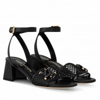 Louis Vuitton Shake Sandals 55mm in Black Perforated Leather