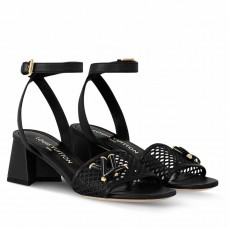Louis Vuitton Shake Sandals 55mm in Black Perforated Leather Louis Vuitton Shake Sandals 55mm in Black Perforated Leather