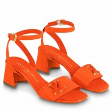 Louis Vuitton Shake Sandals 55mm In Orange Patent Calfskin Louis Vuitton Shake Sandals 55mm In Orange Patent Calfskin