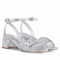 Louis Vuitton Shake Sandals 55mm in Silver Perforated Lambskin