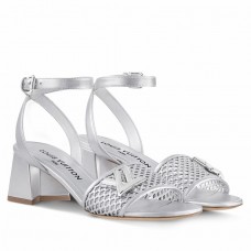 Louis Vuitton Shake Sandals 55mm in Silver Perforated Lambskin Louis Vuitton Shake Sandals 55mm in Silver Perforated Lambskin