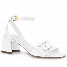 Louis Vuitton Shake Sandals 55mm In White Patent Calfskin Louis Vuitton Shake Sandals 55mm In White Patent Calfskin
