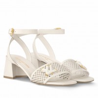 Louis Vuitton Shake Sandals 55mm in White Perforated Leather