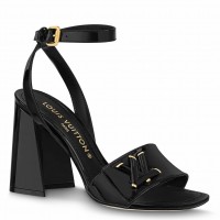 Louis Vuitton Shake Sandals 95mm In Black Patent Calfskin
