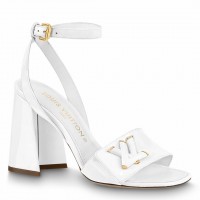 Louis Vuitton Shake Sandals 95mm In White Patent Calfskin