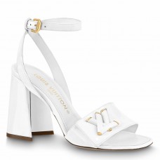 Louis Vuitton Shake Sandals 95mm In White Patent Calfskin Louis Vuitton Shake Sandals 95mm In White Patent Calfskin
