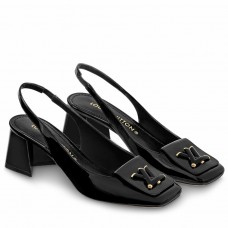 Louis Vuitton Shake Slingback Pumps 55mm In Black Patent Calfskin Louis Vuitton Shake Slingback Pumps 55mm In Black Patent Calfskin