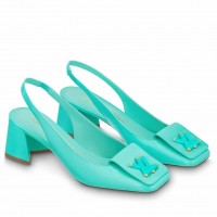 Louis Vuitton Shake Slingback Pumps 55mm In Green Patent Calfskin