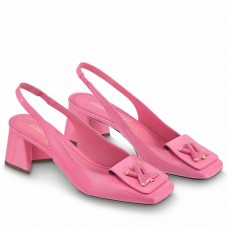 Louis Vuitton Shake Slingback Pumps 55mm In Pink Patent Calfskin Louis Vuitton Shake Slingback Pumps 55mm In Pink Patent Calfskin