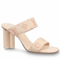 Louis Vuitton Silhouette Mules In Monogram-embossed Leather Louis Vuitton Silhouette Mules In Monogram-embossed Leather