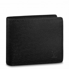 Louis Vuitton Slender Wallet In Black Taiga Leather M30539
