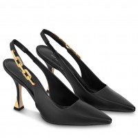 Louis Vuitton Sparkle Slingback Pumps 95mm in Black Leather Louis Vuitton Sparkle Slingback Pumps 95mm in Black Leather