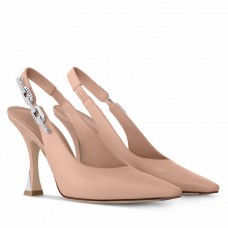 Louis Vuitton Sparkle Slingback Pumps 95mm in Nude Leather