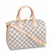 Louis Vuitton Speedy Bandoulière 25 Bag In Damier Azur Canvas N41374 Louis Vuitton Speedy Bandoulière 25 Bag In Damier Azur Canvas N41374