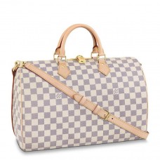 Louis Vuitton Speedy Bandoulière 35 Bag In Damier Azur Canvas N41372 Louis Vuitton Speedy Bandoulière 35 Bag In Damier Azur Canvas N41372