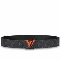 Louis Vuitton Spray LV 40mm Reversible Belt In Monogram Eclipse Canvas M0331V Louis Vuitton Spray LV 40mm Reversible Belt In Monogram Eclipse Canvas M0331V
