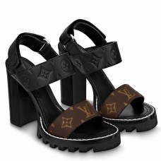 Louis Vuitton Star Trail Sandals in Calfskin and Monogram Canvas
