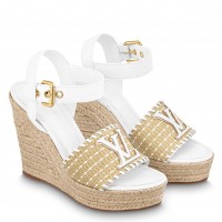 Louis Vuitton Starboard Wedge Sandals In Raffia Louis Vuitton Starboard Wedge Sandals In Raffia