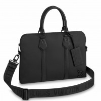 Louis Vuitton Takeoff Briefcase In Black Aerogram Leather M59159 Louis Vuitton Takeoff Briefcase In Black Aerogram Leather M59159
