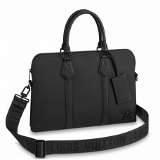 Louis Vuitton Takeoff Briefcase In Black Aerogram Leather M59159 Louis Vuitton Takeoff Briefcase In Black Aerogram Leather M59159