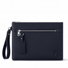 Louis Vuitton Takeoff Pouch in Navy Blue LV Aerogram Leather M11486 Louis Vuitton Takeoff Pouch in Navy Blue LV Aerogram Leather M11486