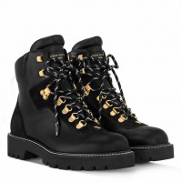Louis Vuitton Territory Flat Ranger Boots in Black Leather and Suede