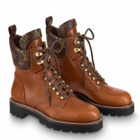 Louis Vuitton Territory Flat Ranger Boots In Brown Calfskin Louis Vuitton Territory Flat Ranger Boots In Brown Calfskin