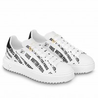 Louis Vuitton Time Out Sneakers In Black Printed Leather