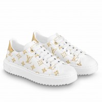 Louis Vuitton Time Out Sneakers with Gold Monogram Flowers