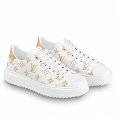 Louis Vuitton Time Out Sneakers with Gold Monogram Flowers