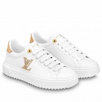 Louis Vuitton Time Out Sneakers with Gold Strass LV Initials Louis Vuitton Time Out Sneakers with Gold Strass LV Initials