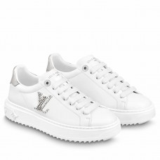 Louis Vuitton Time Out Sneakers with Gold Strass LV Initials