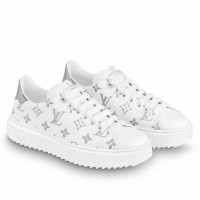 Louis Vuitton Time Out Sneakers with Silver Monogram Flowers