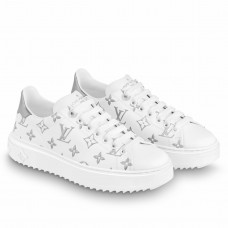 Louis Vuitton Time Out Sneakers with Silver Monogram Flowers
