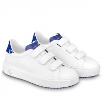 Louis Vuitton Time Out Velcro Sneakers with Blue Velvet Heel Louis Vuitton Time Out Velcro Sneakers with Blue Velvet Heel