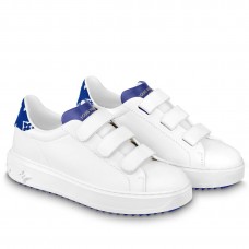 Louis Vuitton Time Out Velcro Sneakers with Blue Velvet Heel