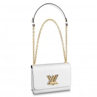 Louis Vuitton Twist MM Bag In White Epi Leather M55513 Louis Vuitton Twist MM Bag In White Epi Leather M55513