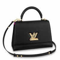 Louis Vuitton Twist One Handle Handbag In Black Leather M57090 Louis Vuitton Twist One Handle Handbag In Black Leather M57090