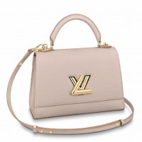 Louis Vuitton Twist One Handle Handbag In Greige Leather M57092 Louis Vuitton Twist One Handle Handbag In Greige Leather M57092