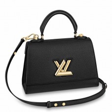 Louis Vuitton Twist One Handle PM Bag In Black Leather M57093 Louis Vuitton Twist One Handle PM Bag In Black Leather M57093