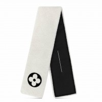 Louis Vuitton White/Black Shearling Tuffetage Scarf M77054