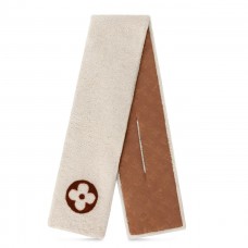 Louis Vuitton White/Brown Shearling Tuffetage Scarf M77055 Louis Vuitton White/Brown Shearling Tuffetage Scarf M77055
