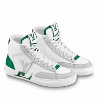 Louis Vuitton White Charlie Sneaker Boots With Vert Detail Louis Vuitton White Charlie Sneaker Boots With Vert Detail