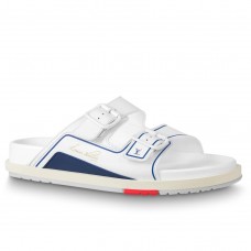 Louis Vuitton White LVxNBA LV Trainer Mules Louis Vuitton White LVxNBA LV Trainer Mules