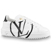Louis Vuitton White Time Out Sneakers with Black LV Circle Louis Vuitton White Time Out Sneakers with Black LV Circle