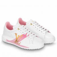 Louis Vuitton White Time Out Sneakers with Pink Printed Louis Vuitton White Time Out Sneakers with Pink Printed