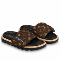 Louis Vuitton Women's Pool Pillow Flat Comfort Mules In Monogram Nylon